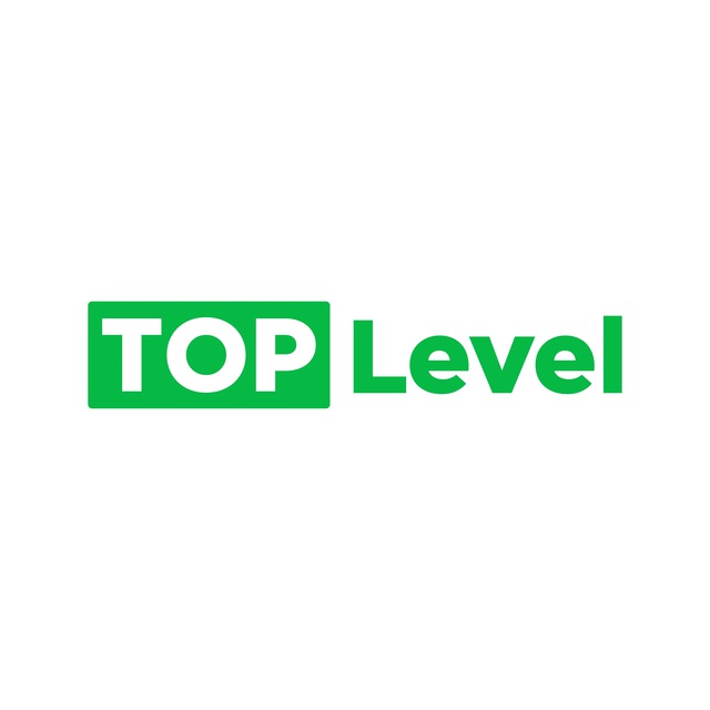 On the top level. Top level. топ левел. level logo.