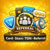 Card| Stars| TON |Referral|